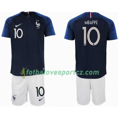 Francie Mbappé 10 2 star Domácí MS 2018 - Dětské Fotbalové Dresy (S/S)